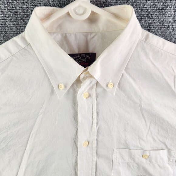 VTG Paul & Shark Yachting Men 16/41 White Long Sleeve Button Up Shirt Italy Made - Picture 2 of 16